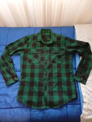Camisa cuadros verde y marrón
