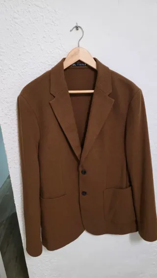 Americana Zara Hombre Talla XL Marrón