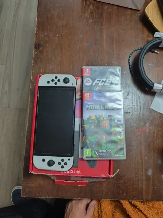 Nintendo Switch OLED Gris/Blanco + Juegos