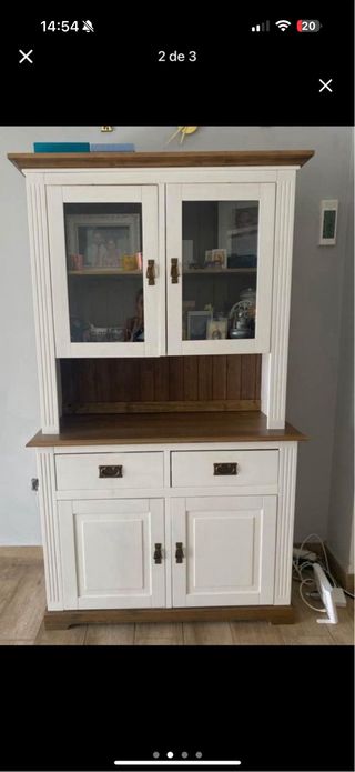 Vitrina Salón/Cocina Madera y Cristal