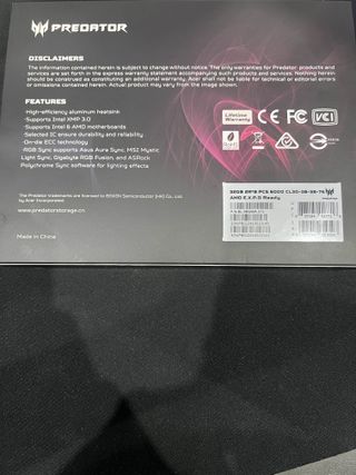 Predator Vesta II DDR5 64GB 6000MHz CL30 RAM