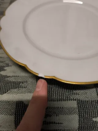 Vajilla de porcelana escudo heráldico corona conde