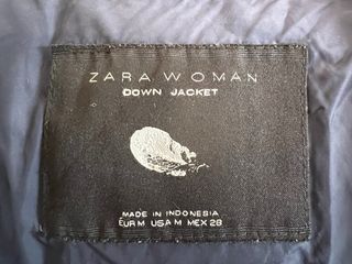 Chaquetón de plumas Zara mujer azul petróleo