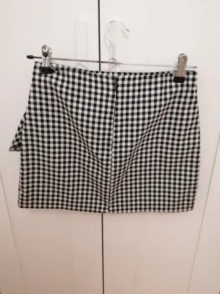 Falda cuadros blanco y negro talla S