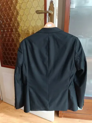 Americana Slim Fit Negra Talla M/50 y Pantalón 40