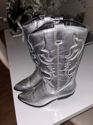 Botas cowboy plateadas
