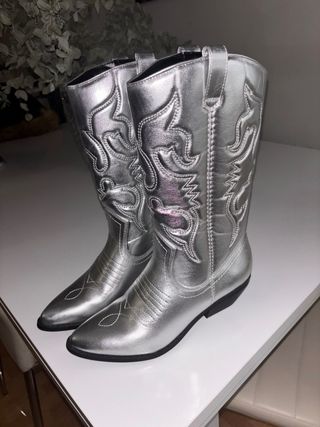 Botas cowboy plateadas