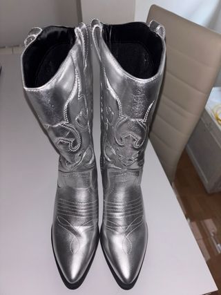 Botas cowboy plateadas