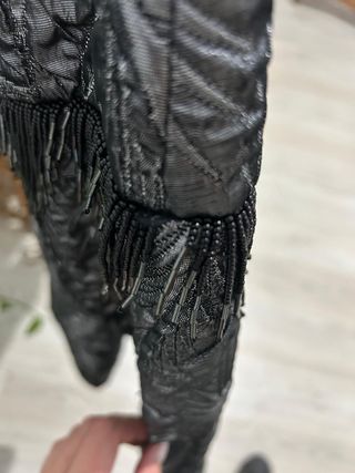 Chaqueta fiesta abalorios plateada