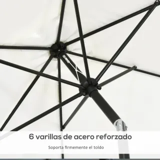 Ombrellone in Alluminio 200x300x253 cm - Crema