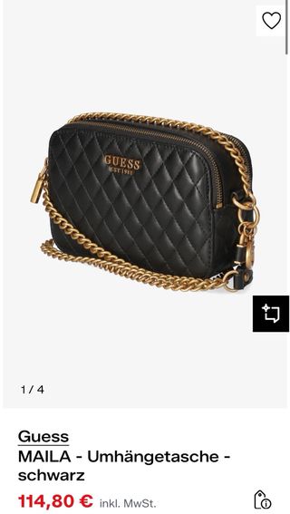 Bolso Guess Negro Cuero