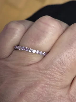 Veretta Argento 925 con Zirconi Rosa Misura