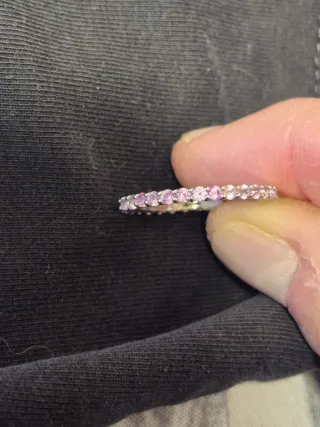 Veretta Argento 925 con Zirconi Rosa Misura