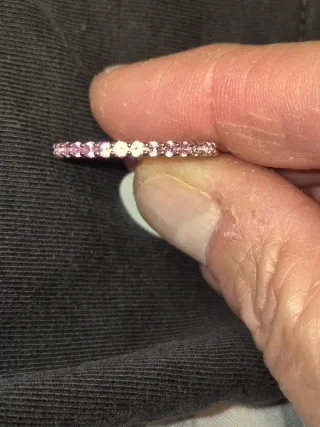 Veretta Argento 925 con Zirconi Rosa Misura