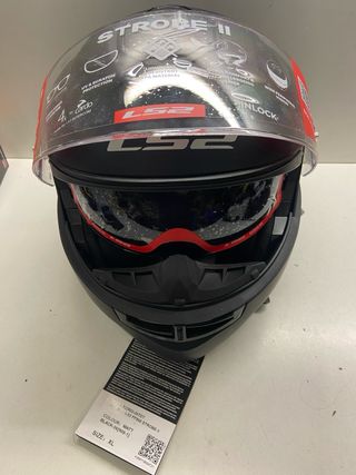 Casco Moto Modular LS2 Strobe II Negro XL