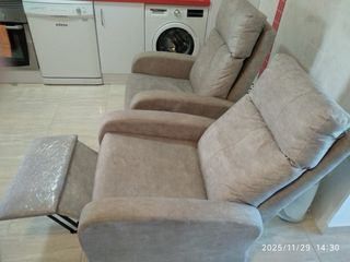 2 Sillones Reclinables Tela Gris