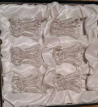 6 Antichi Calici in Cristallo Intagliato