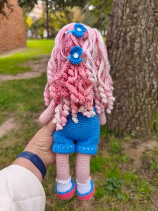 Muñeca Amigurumi Crochet Rosa