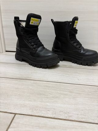 Buffalo Anfibi Donna Neri Pelle Veg