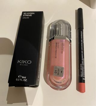 Kiko Milano 3D Hydra Xtreme Lipgloss y NYX Lip Lin