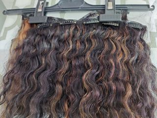 Pelo Natural Ondulado Castaño con Mechas