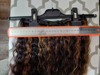 Pelo Natural Ondulado Castaño con Mechas