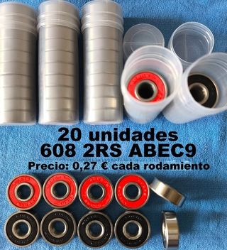 20 Rodamientos 608 2RS ABEC-9 Patines Skate