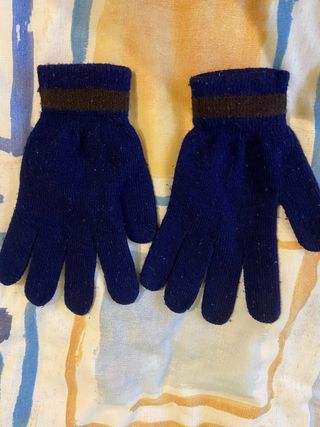 Guantes de invierno azul y marrón