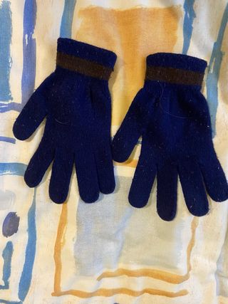Guantes de invierno azul y marrón
