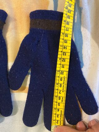 Guantes de invierno azul y marrón