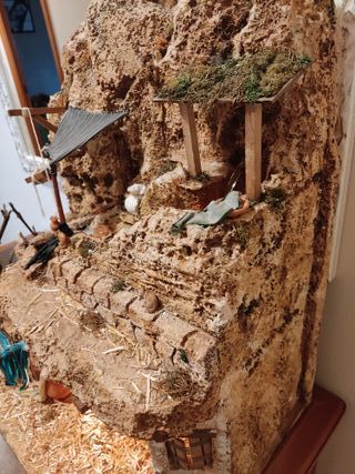 ESCENARIO  PESEBRE CON MUCHOS DETALLES  AGUA/LUZ