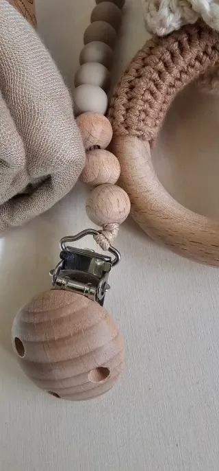 Set nascita Sonaglio + Mussola portaciuccio e spaz