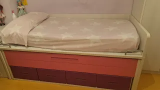 Habitación juvenil cama nido compacta  con cajones