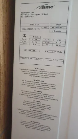 Calentador SIME MINI 12 BF ErP