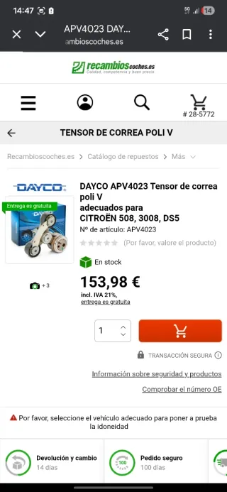 Tensor Correa Auxiliar.