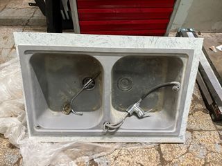 Pila doble cocina con grifo   por cambio cocina