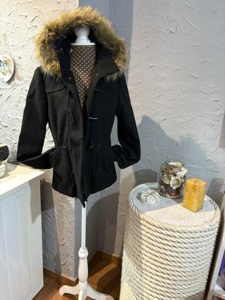 Parka paño negra talla M