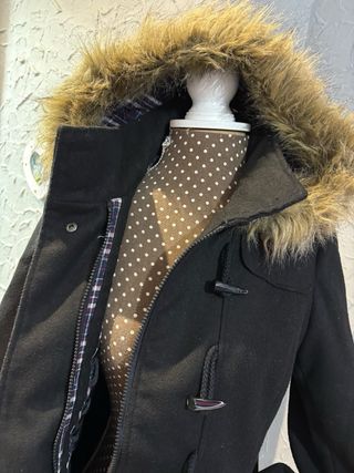 Parka paño negra talla M