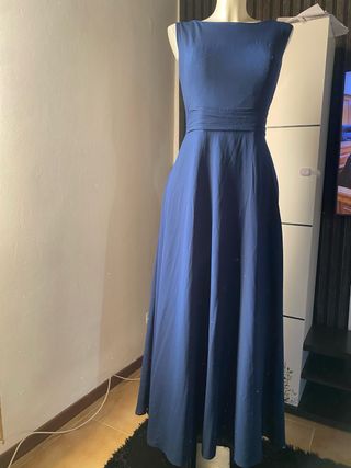 Abito lungo blu semplice