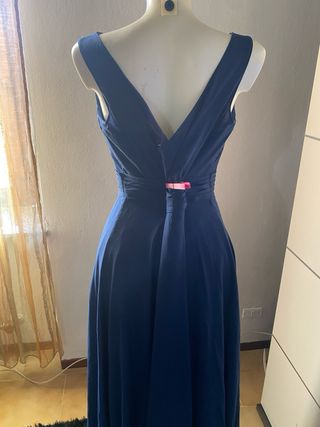 Abito lungo blu semplice