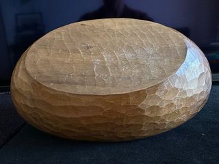 Cuenco madera ovalado con asa plata 935 vintage