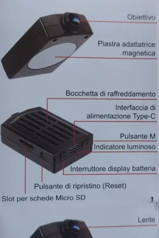 Mini Telecamera 1080P Batteria 3h Monitoraggio