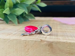 Charm Viaje Maleta Rosa - Plata