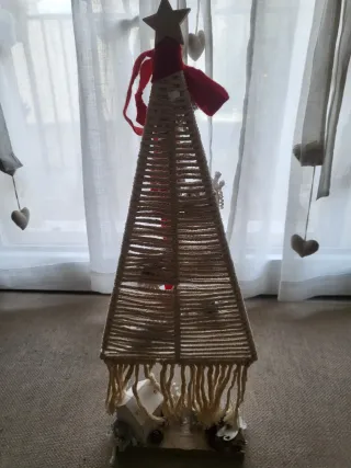 Alberello Natale stilizzato beige e rosso