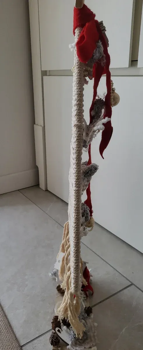 Alberello Natale stilizzato beige e rosso