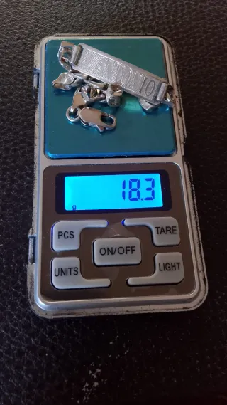 Pulsera esclava de plata grabada