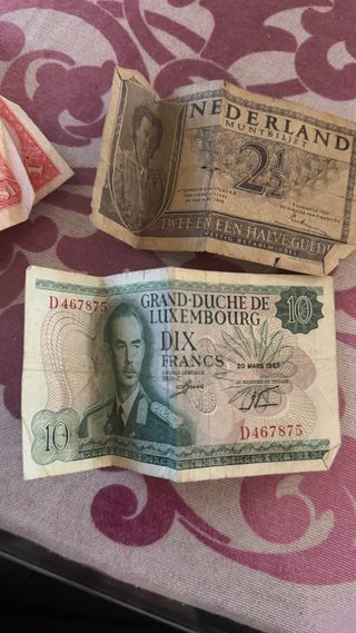 Lotes de billetes antiguos: Bélgica, Grecia, Itali
