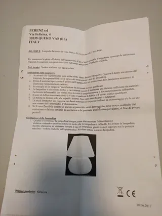 Lampada Perenz in vetro bianco