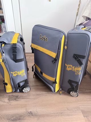 JUEGO Maletas Lois Gris y Amarillas
