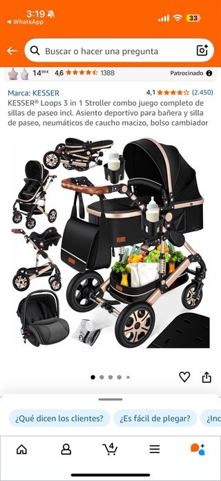 Cochecito de bebé 3 en 1